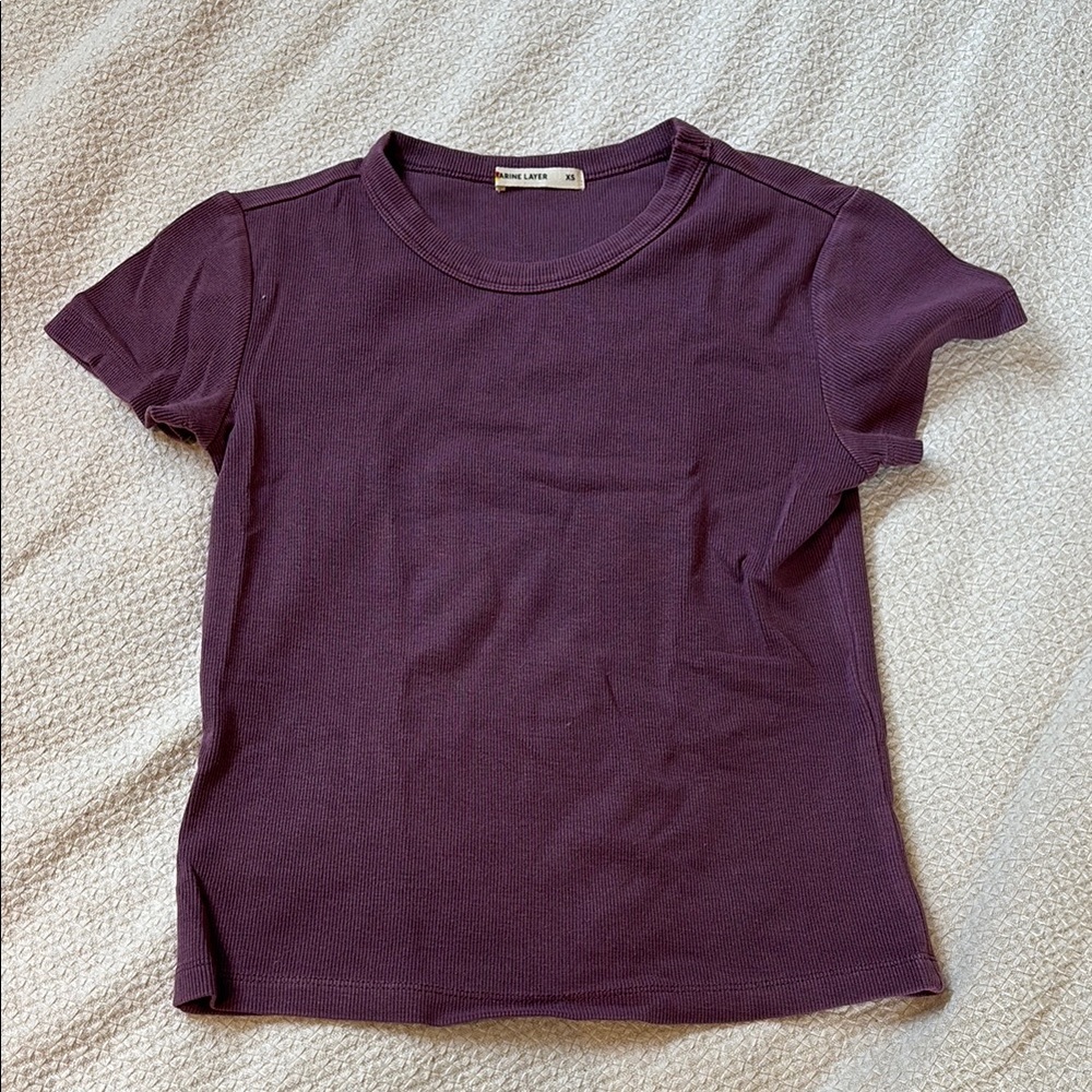 Marine Layer Lexi Rib Crop Tee